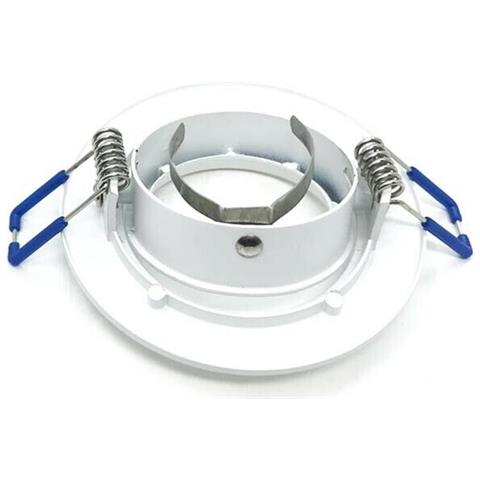 Porta Faretto A Incasso Tondo . Supporto Portafaretto Controsoffitto P12 Bianco - Foto 2