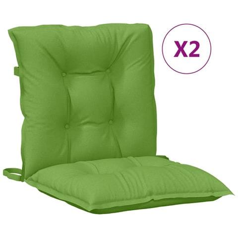 Cuscini Sedia Schiena Bassa 2 Pz Verde Mélange 100x50x7 Tessuto - Foto 2
