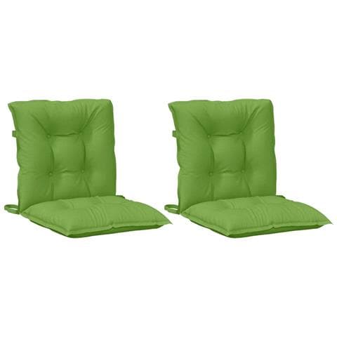 Cuscini Sedia Schiena Bassa 2 Pz Verde Mélange 100x50x7 Tessuto - Foto 3