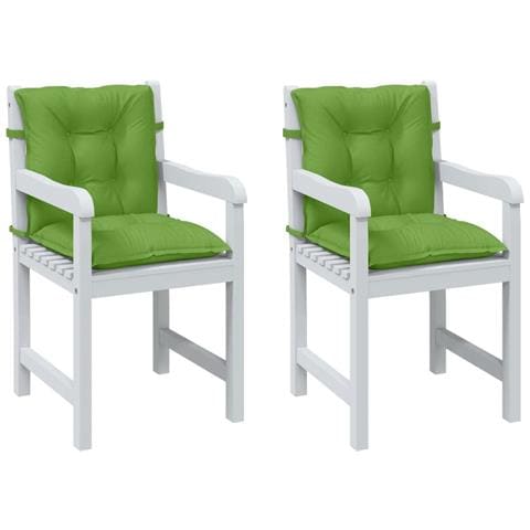 Cuscini Sedia Schiena Bassa 2 Pz Verde Mélange 100x50x7 Tessuto - Foto 1