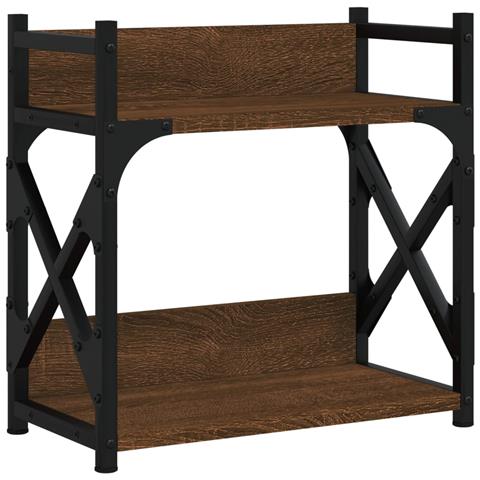 Supporto Stampante 2piani Rovere Marrone 40x20x40cm Multistrato - Foto 2