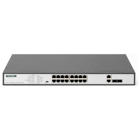 16 Port Fast Ethernet Poe Switch, 19 Inch, Unmanaged, 2 Uplinks - Foto 2
