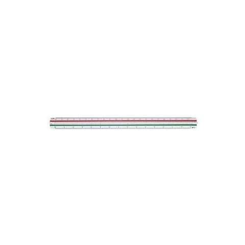 Righello Triangolare Mars 561 98-1bk Plastica Bianca Scanalature Colorate Graduazione In Rilievo - 1 Pezzo (56 - Foto 1