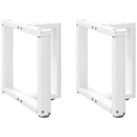 Gambe Tavolino Da Caffè A T 2 Pz Bianco 50x25x(42-43)cm Acciaio - Foto 1