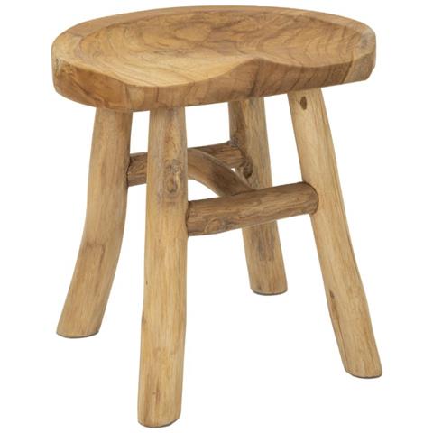 Sgabello Basso Natura 13 - Marrone - Legno - 40x32x42 Cm - Foto 1