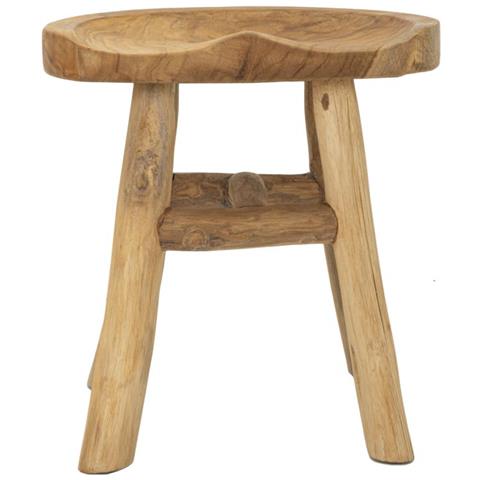 Sgabello Basso Natura 13 - Marrone - Legno - 40x32x42 Cm - Foto 2