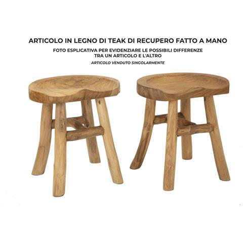Sgabello Basso Natura 13 - Marrone - Legno - 40x32x42 Cm - Foto 8