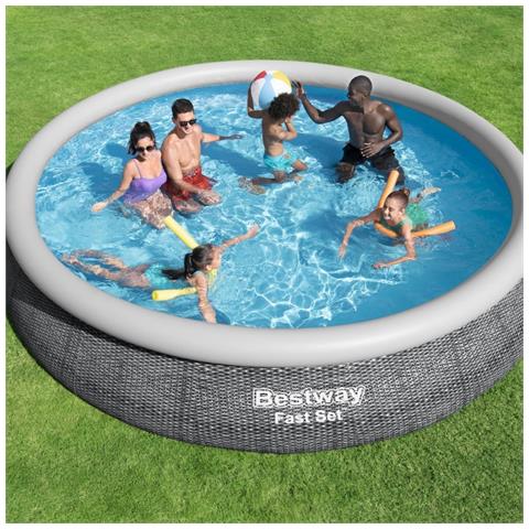 Piscina Fuori Terra - In Giro - 457x84 Cm - Grigio - Include Accessori Coordinati Cb49 - Foto 2