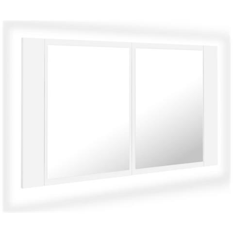 Lusso Casadino - Armadietto A Specchio Con Luci Led Bianco 80x12x45 In Acrilico - Foto 1
