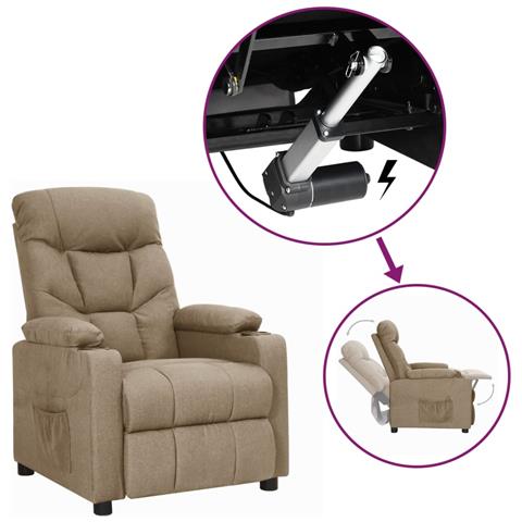 Lusso Casadino - Poltrona Alzapersona Tortora In Tessuto - Foto 2