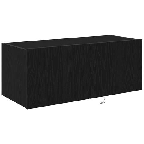 Mobile TV  con luci LED Rovere Nero 80x35x31 cm - Foto 2