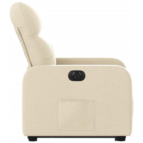 Poltrona Alzapersona Reclinabile Elettrica Crema in Tessuto - Foto 9