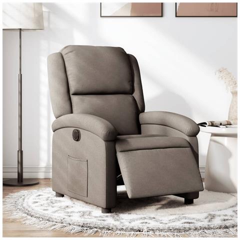 Poltrona Elettrica Reclinabile Tortora in Tessuto - Foto 2