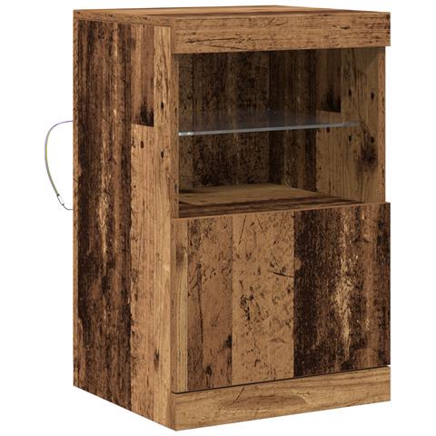 Credenza con luci LED Legno antico 41x37x67 cm - Foto 1