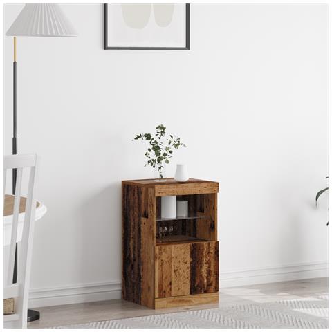 Credenza con luci LED Legno antico 41x37x67 cm - Foto 2
