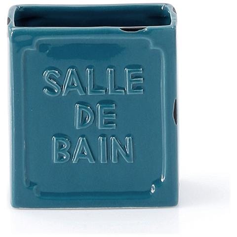 Portaspazzolini D'appoggio In Ceramica Vv98 Serie Vivienne Blu - Foto 1