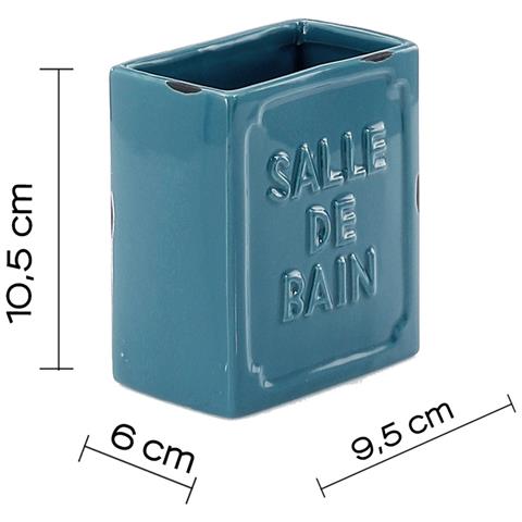 Portaspazzolini D'appoggio In Ceramica Vv98 Serie Vivienne Blu - Foto 2