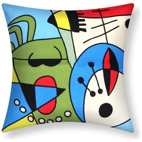 Set Di 2 Copricuscini Ricamati Art Pastela 45x45 Cm - Foto 1