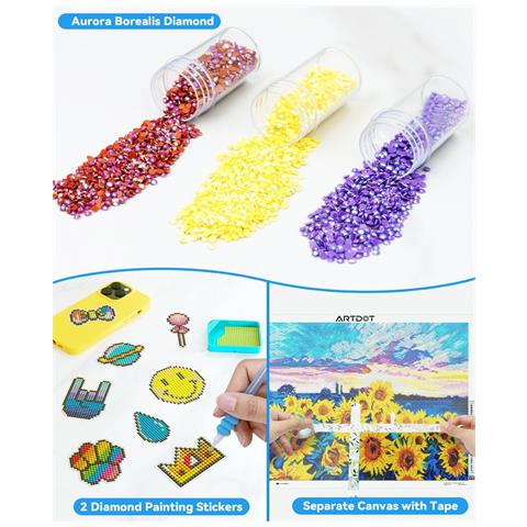 Artdot Kit Pittura Diamante 5d - Campo Di Girasoli Decorazione - Foto 6