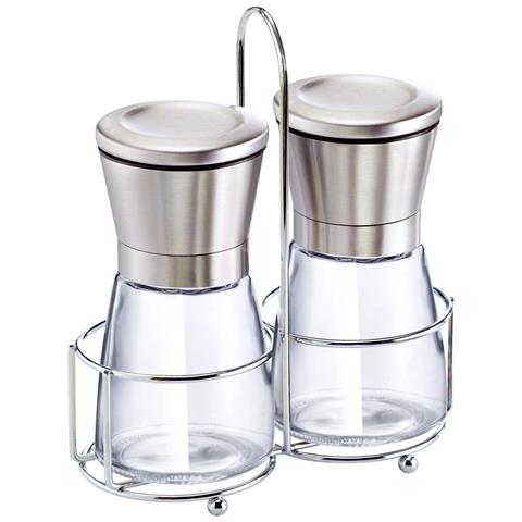 Macinini Per Sale E Pepe Manuel Inox E Vetro Ultra Resistente Solido, Argento - Foto 1