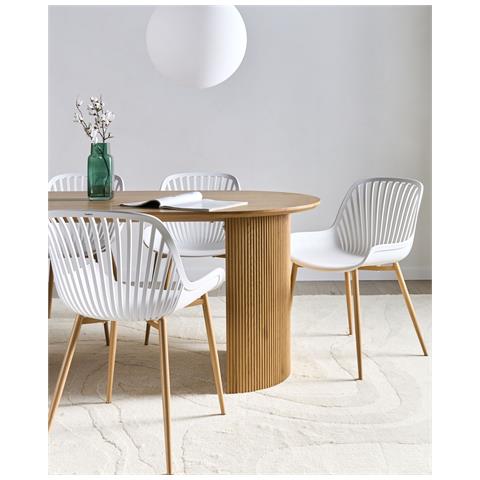 Set Di 4 Sedie Da Pranzo Kleve Bianco - Foto 1
