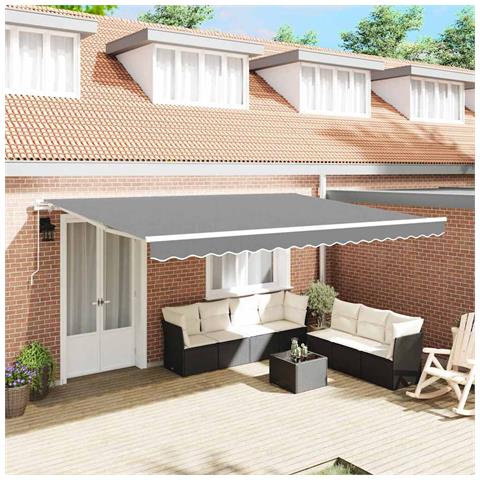 Tenda da Sole Bianco 5 x 3 m Metallo - Foto 2