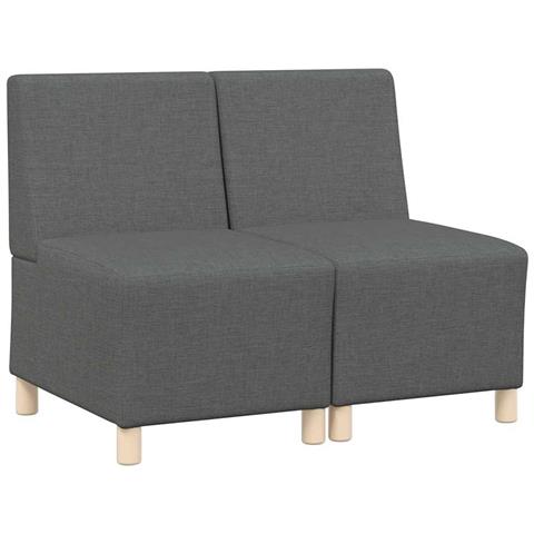 Unità di Divano Modulare Senza Braccioli 2 pcs Grigio scuro - Foto 1