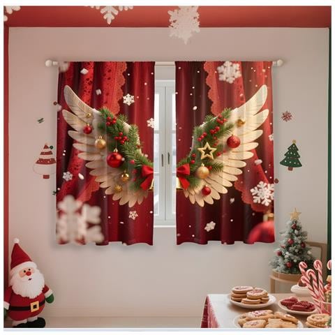 Tende Decorative Natalizie In Stile Europeo E Americano (set Da 2) M - Foto 2