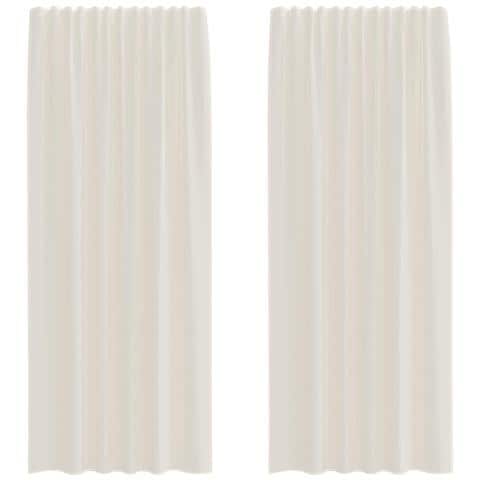 Tende in Voile con Tasche per Aste 2 pz Crema - Foto 1
