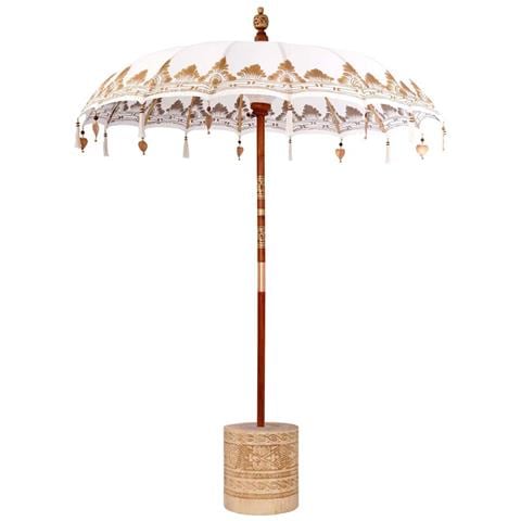 Parasol Balinese Crema 180-190 cm Cotone, legno massello - Foto 1