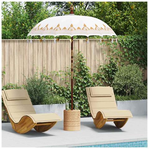Parasol Balinese Crema 180-190 cm Cotone, legno massello - Foto 2
