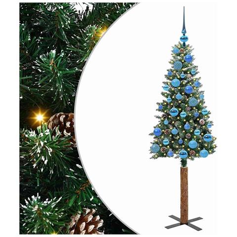 Albero di Natale snodato con 150 LED con supporto Verde 150 cm - Foto 1
