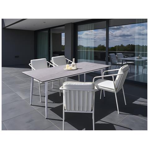 Tavolo Da Pranzo Da Giardino Tolentino 180 Cm 90 Cm Effetto Pietra Effetto Travertino - Foto 1