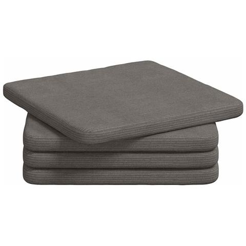 Cuscini per Seduta 4 pcs Grigio chiaro 40 x 40 x 3 cm - Foto 1