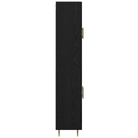 Credenza Rovere Nero 69,5 x 34 x 180 cm Legno multistrato - Foto 9