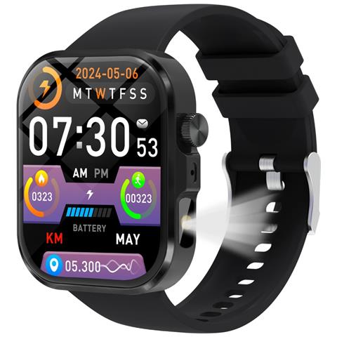 Smartwatch Multifunzione Con Chiamata Bluetooth E Monitoraggio Della Salute, Compatibile Con Smartphone Black - Foto 7