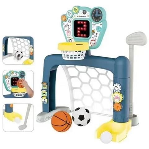 Set 2-in-1 per bambini: porta interattiva, calcio, basket, golf, centro sportivo - Foto 1