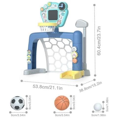 Set 2-in-1 per bambini: porta interattiva, calcio, basket, golf, centro sportivo - Foto 2