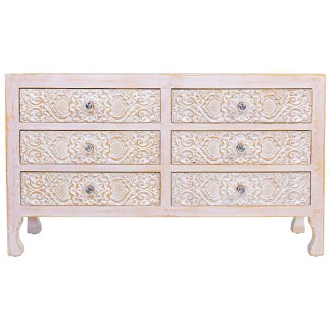 Comò In Legno Con 6 Cassetti 91x28,5x51,5 - Foto 2