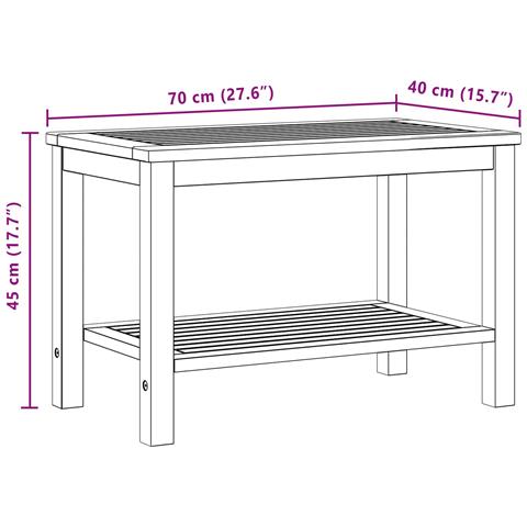 Tavolo laterale Olio Naturale 70 x 40 x 45 cm - Foto 9