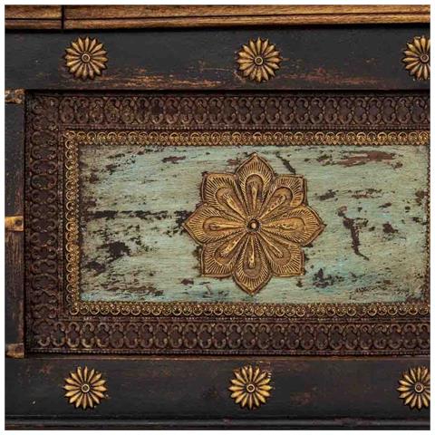 Tavolino Artigianale In Legno Nero 100x100x47h Cm - Foto 8