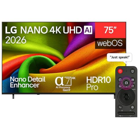 NANO 4K UHD AI 75NU850B6LA 190,5 cm (75") 4K Ultra HD Smart TV Wi-Fi Nero - Foto 1