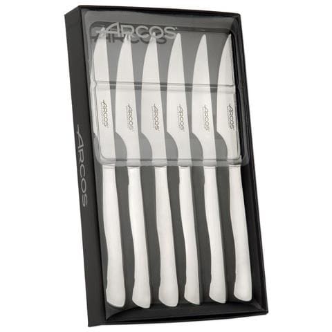 Set Di Coltelli Da Bistecca 6 Pezzi (6 Coltelli) - Monoblocco Unipezzo Colore Argento - Foto 1