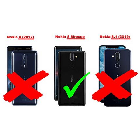 Cadorabo Custodia Compatibile Con Nokia 8 Sirocco In Rosso Mela - Coperchio Protettivo In Design Flip Con Chiusura Magnetica - Foto 2