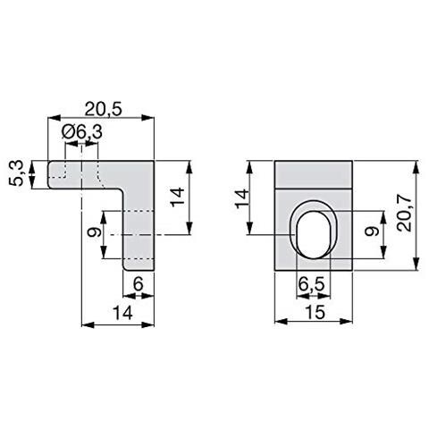 Squadra Di Unione Per Mobile 20,5 X 20,7 Mm - Foto 2