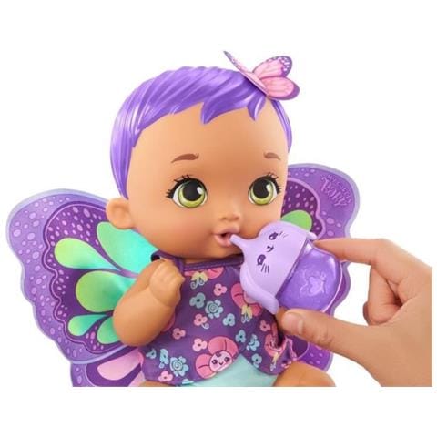 My Garden Baby - Baby Butterfly Purple Drink & Pee, 30 Cm, Pannolino, Vestiti, Ali Rimovibili - Bambola / Bamboletta - Da 2 Anni - Foto 1