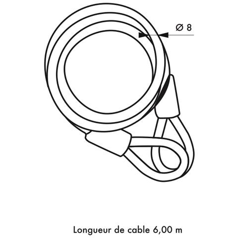 Cavo Antifurto Twisty, Bicicletta, Casette Da Giardino, Ø 8, 6,00m, Guaina In Acciaio Pvc - - Foto 2