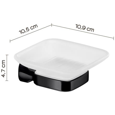 Portasapone Da Muro In Acciaio Inox E Cromall St11 Gedy Serie Stelvio Nero Opaco - Foto 3