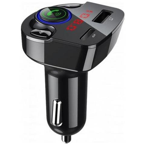 Caricatore Da Auto Doppio Usb Ac 25w Con Trasmettitore Fm, Nero - Foto 2