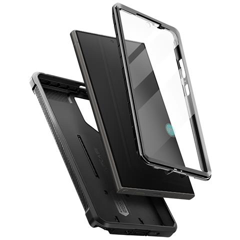 Cover Completa Per Samsung Galaxy S24 Ultra Antishock Con Cavalletto, Nero - Foto 1